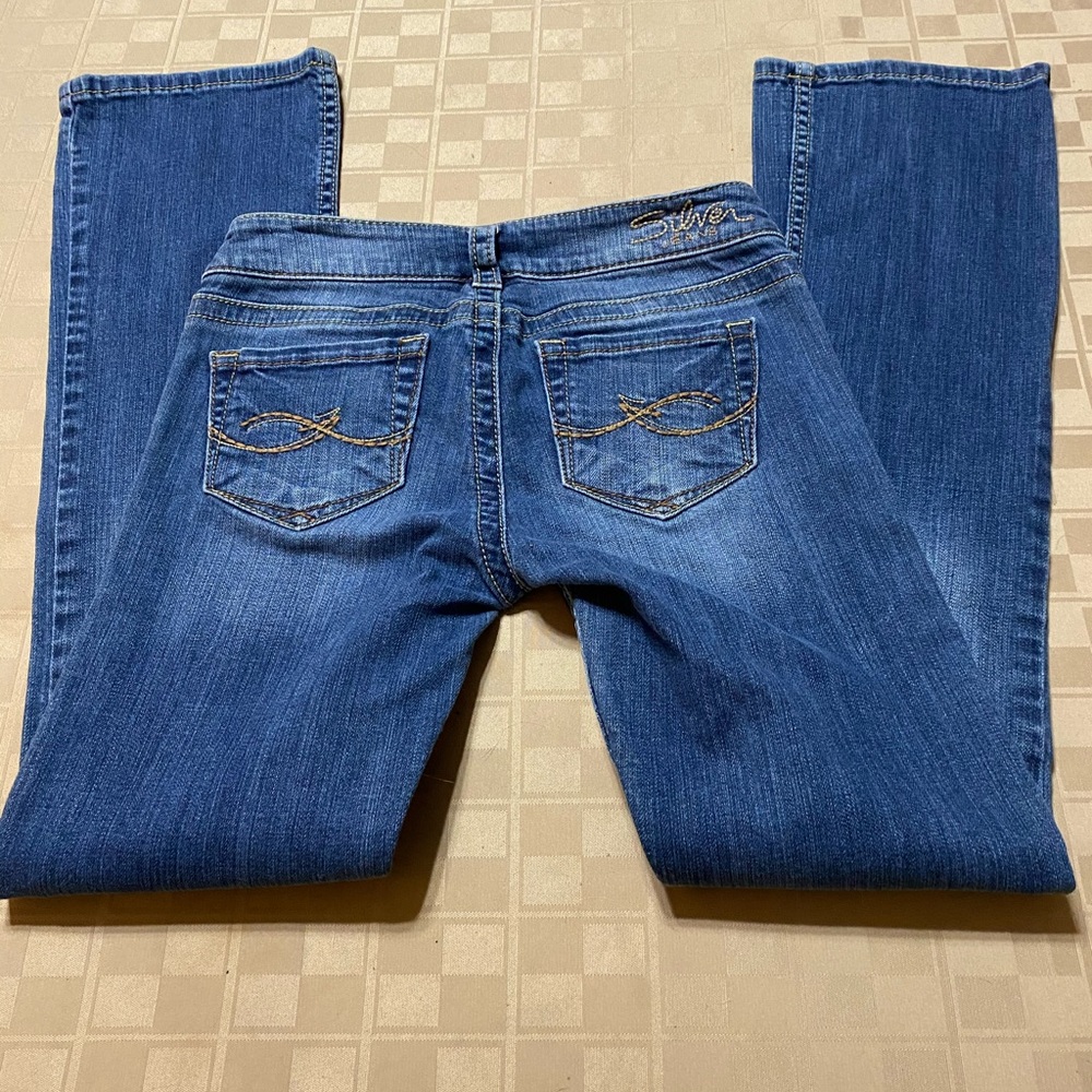 EUC Silver Jeans Kingston women’s blue denim slim bootcut jeans size 25 X 29‎
